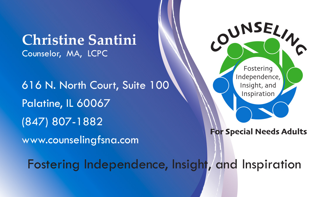 business card for Counseling for Special Needs Adults