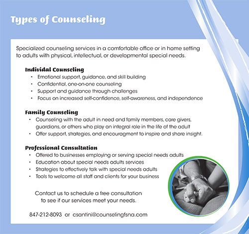 Step sheet for Counseling for Special Needs Adults