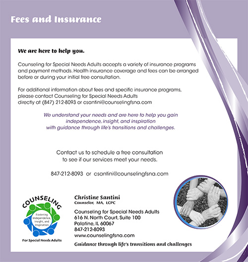Step sheet for Counseling for Special Needs Adults