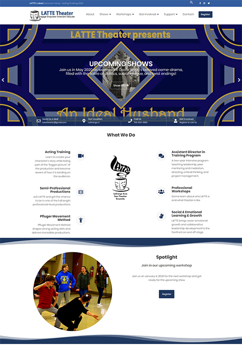 Example of LATTE Theater Home Page