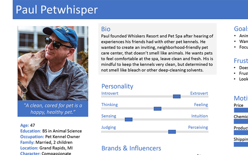 example of a customer persona for Simple Clean products